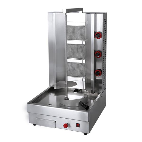 Máquina de Shawarma elétrica comercial com corpo de aço inoxidável e 220-240V de potência