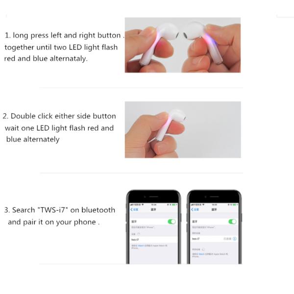 I7s TWS Wireless Bluetooth 5.0 Earphones mini Headsets Earbuds with Mic For Iphone Samsung S6 S8 + Xiaomi Huawei LG ios