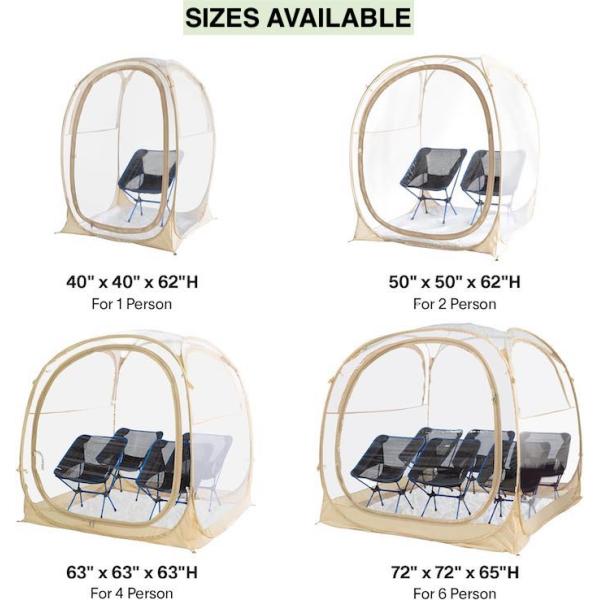 160*160*160CM Outdoor Transparent Camping Pop Up Tent With Strong Steel Frame UV Protection Polyester