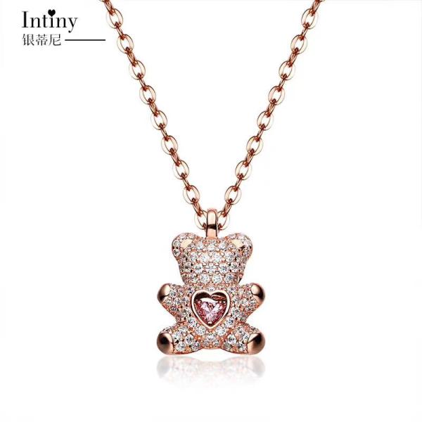 Top quality Stainless Steel Bear Pendant Necklace Personalized Necklace Jewelry Women Gifts