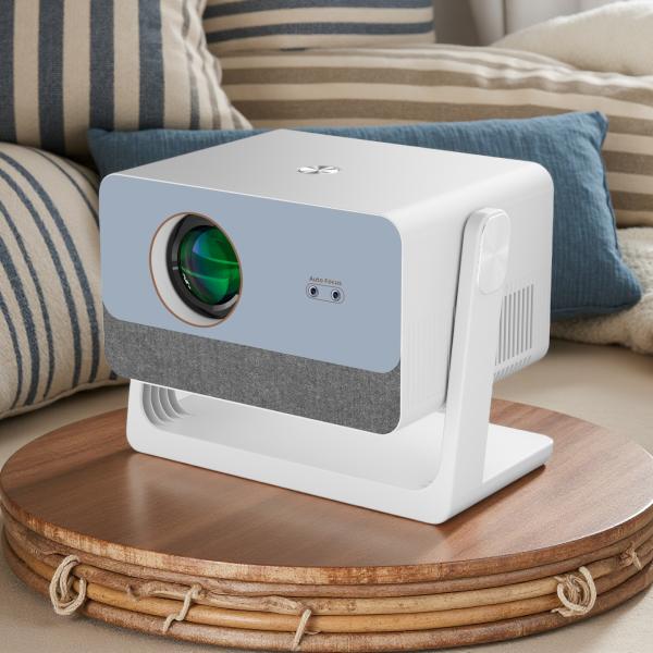 H5 White Full HD Home Cinema Projector Android TV Google Licensed 1080P Rotating 360°