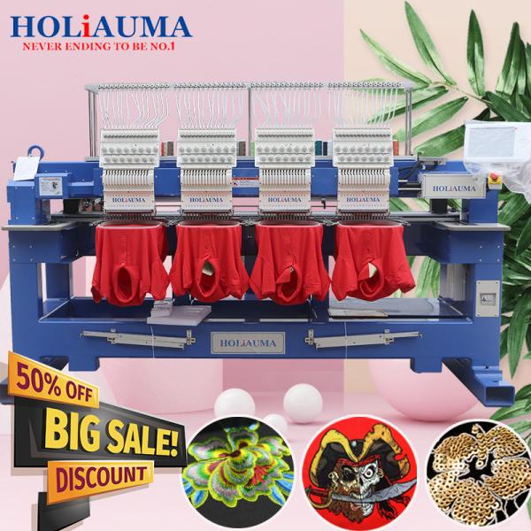 Best 4 heads embroidery machine for sale HO1504H 400*450mm cap t-shirt flat 3d sequin cording hat industrial embroidery