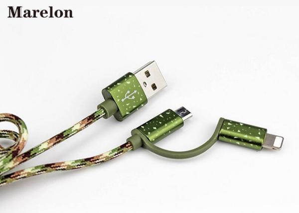 Camouflage Color USB Charging Cable Aluminum Housing Support Charge And Sync