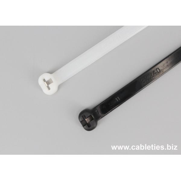 Black and Natural Nylon Stainless Steel Barb Inlay Cable Tie