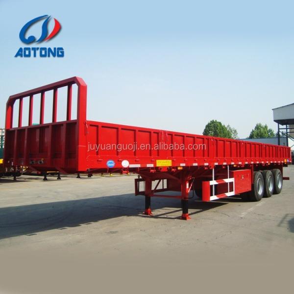Tri-angle 50tons drop side wall bulk cargo transporting sidewall semi trailer truck