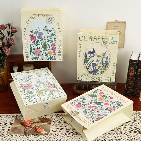 レトロライト 贅沢 ギフトバッグ 祝日 ギフト 梱包 紙バッグ 精巧な記念品 返品 ギフト ハンドバッグ