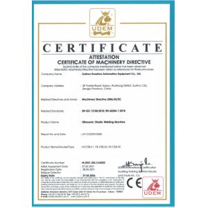 Suzhou Huazhuo automation equipment Co., Ltd Certificaciones