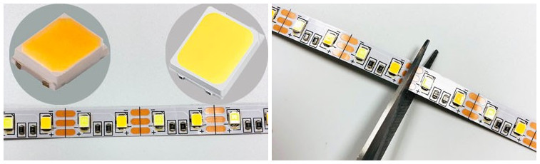Света веревочки гибкого трубопровода СИД 3.7VDC SMD2835 цвет неонового крутой белый теплый белый двойной