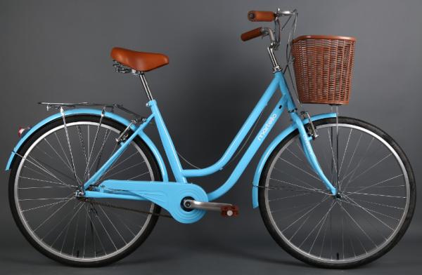 EN standard steel  26 inch OL retro city bike for lady  with Shimano 7 speed with basket and carrier
