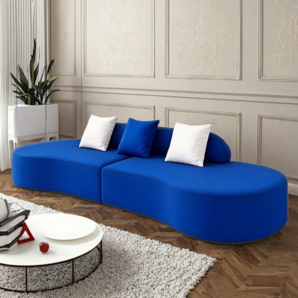 Modern Internet Celebrity Full Lounge Sofa Set Living Room Curved Semi-Circle Couch Vacuum Compression Memory Foam for Villas