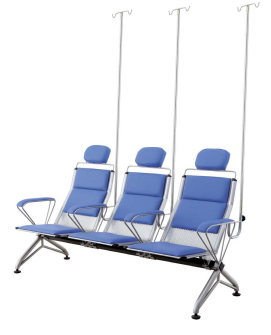 Chaises de mobilier hospitalier OEM pour cliniques, chaises de perfusion avec perche à perfusion, mobilier médical