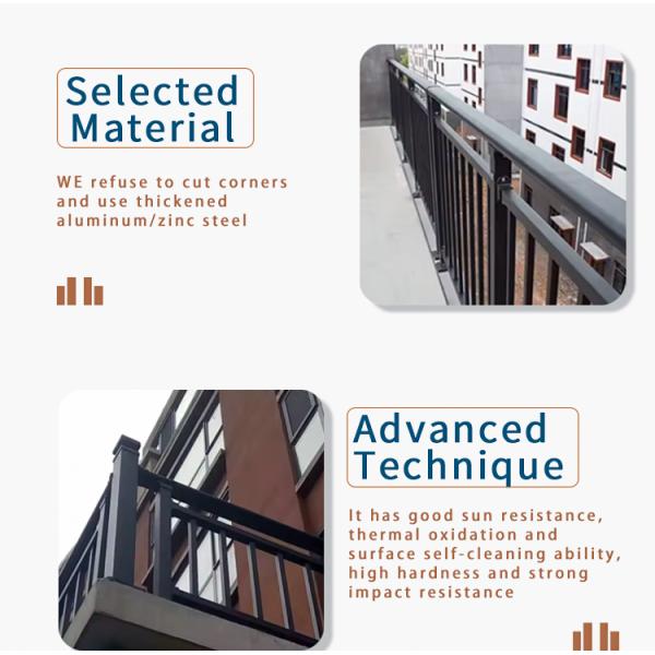 Apartment Interior Wall Mount Wrought Iron Stair Railing for Easy Installation