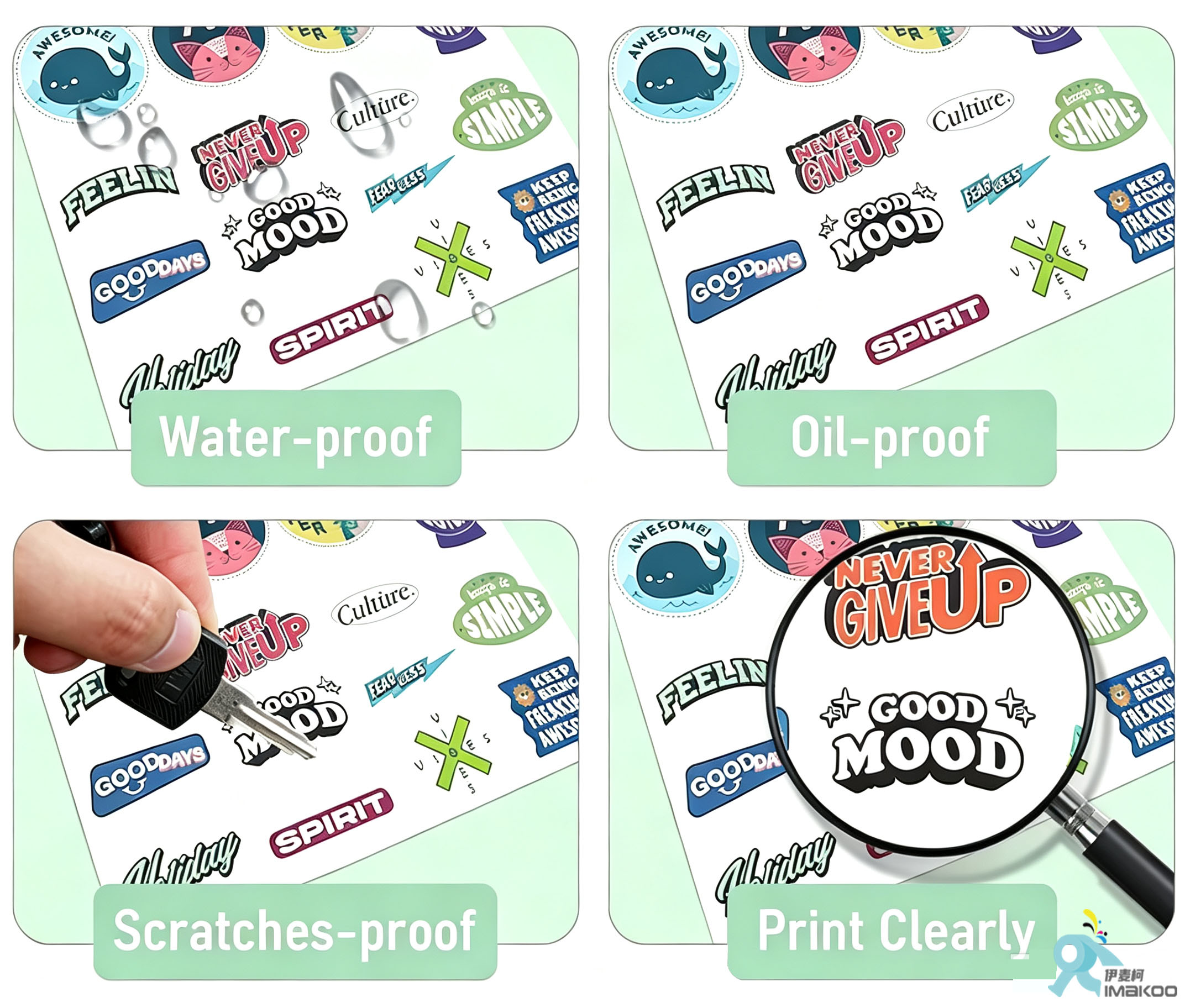 Inkjet Glossy Polypropylene Label Sticker Paper Printable Waterproof 100micon PP Sticker A4 A3