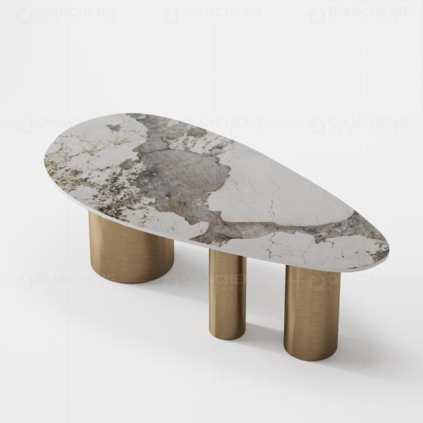 Mesa de jantar 0.4CBM 8 Seater 1.2mm 201 de mármore luxuosa à moda de Uber de aço inoxidável