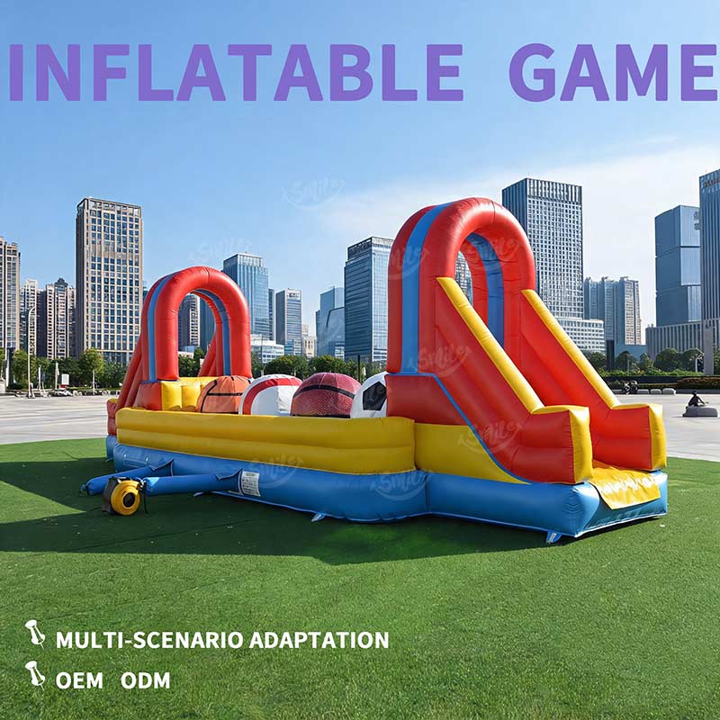 Commercial Grade Inflatable Jumping Ball Game Big Baller Obstacle Course Leap of Faith Interactive Game for Parties