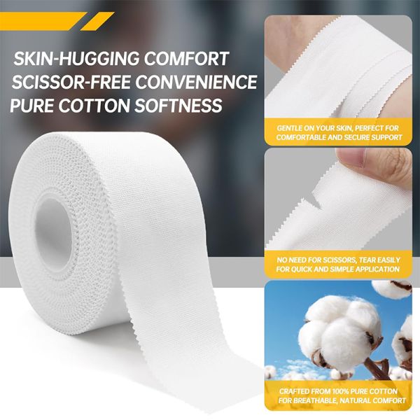 OEM Breathable Medical Raw Material Zinc Oxide Cotton Tape 5cmx5m Easy Tear