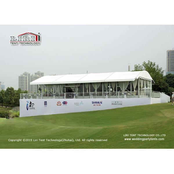 10m Span Sport Event Tents With Roof Lining Curtain Tempered Glass Walls