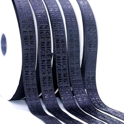 Custom Luxury Foam Logo Printed Grosgrain Ribbon 3D Raised Logo Branded Ribbon