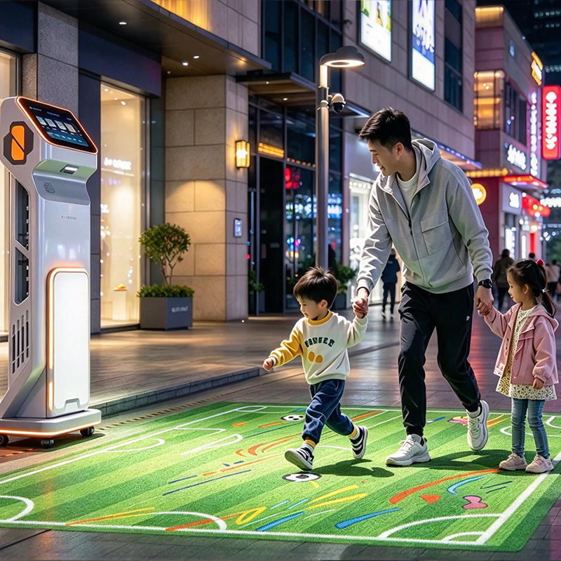 4100 Lumens Radar Sensing Interactive Floor Projector with Caster Wheels for Mobile Interactive Floor Projection System