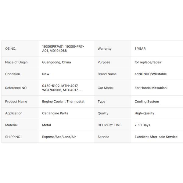 Thermostat for MITSUBISHI Engine Automotive Spare Parts  MD997644