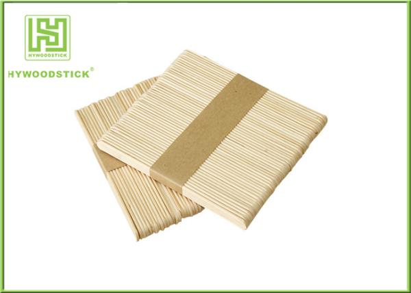 White Birch Wood Ice Pop Sticks , Biodegradable Arts And Crafts Popsicle Sticks