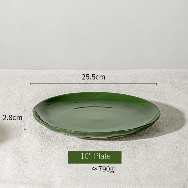 24-Piece Ceramic Dishes Set Green Pumpkin Kitchen Utensils For Porcelain Table Plates