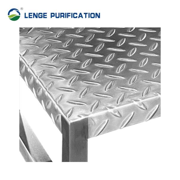 Clean High Quality Stainless Steel Two Step Ladder with Anti-slip Pattern Anti-Corrosion Design