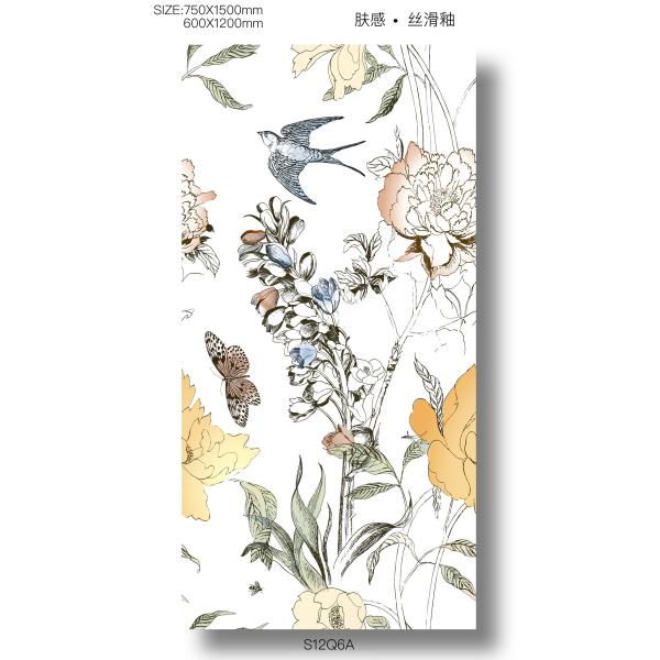 Carreau de porcelaine émaillée blanche de qualité AAA 750x1500mm pour salle de bain