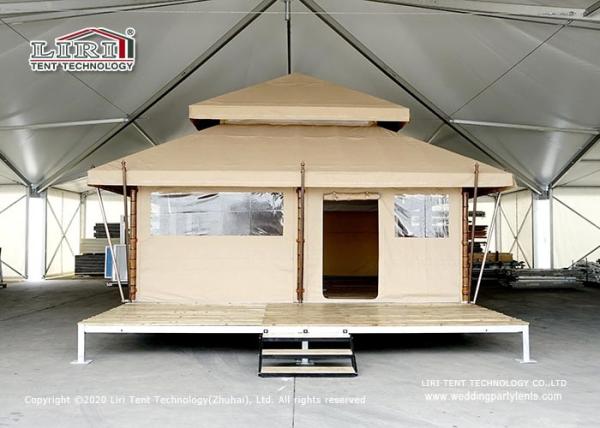 Customized 6m Span Glamping Tent hotel With Bathroom