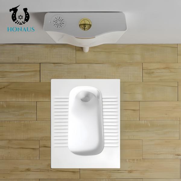 High Temp Ceramic Squatting Pan With S Bend Separately Sold