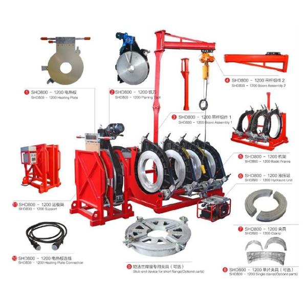 soldador polivinílico del tubo de Candan de la máquina de la soldadura por fusión del extremo del HDPE de 800m m