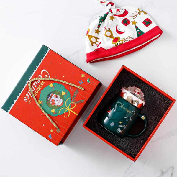 Top Sale Ceramic Christmas Mug Gift Box Set for Customized Logo Christmas Gift Set