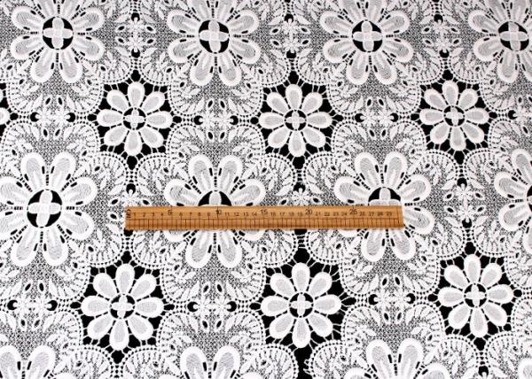 Venice Guipure Cotton Lace Fabric Embroidered Flower Water Soluble Azo Free Dyed