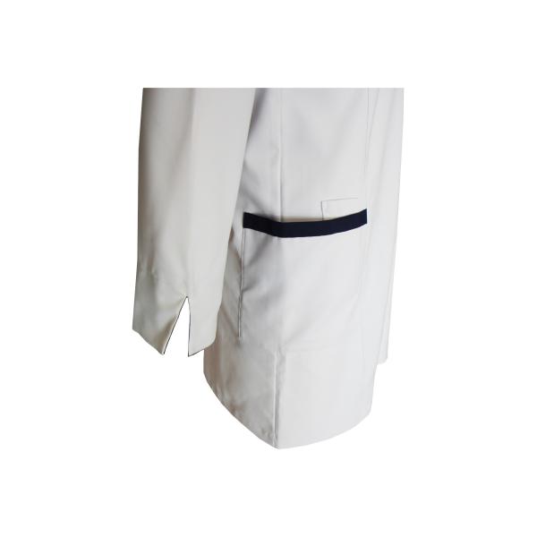 180 GSM Polyester 65% Cotton 35% Long Sleeve Nurse Uniform Navy Contrast White