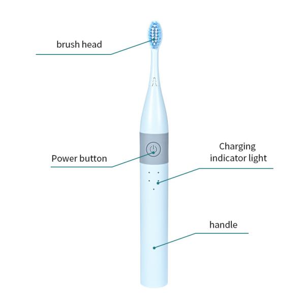 OEM Portable Sonic Toothbrush , IPX8 500mAh White Electric Toothbrush