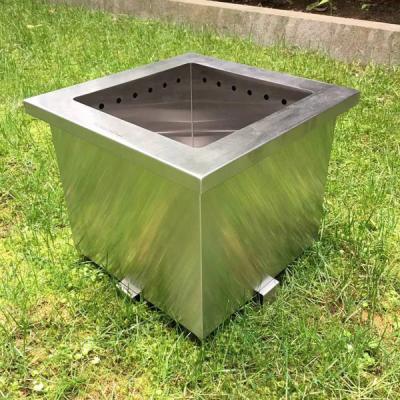 SS 304 Food Grade BBQ Fire Pit Portable 17 Inch Large Stainless Steel Outdoor Smokeless Stove