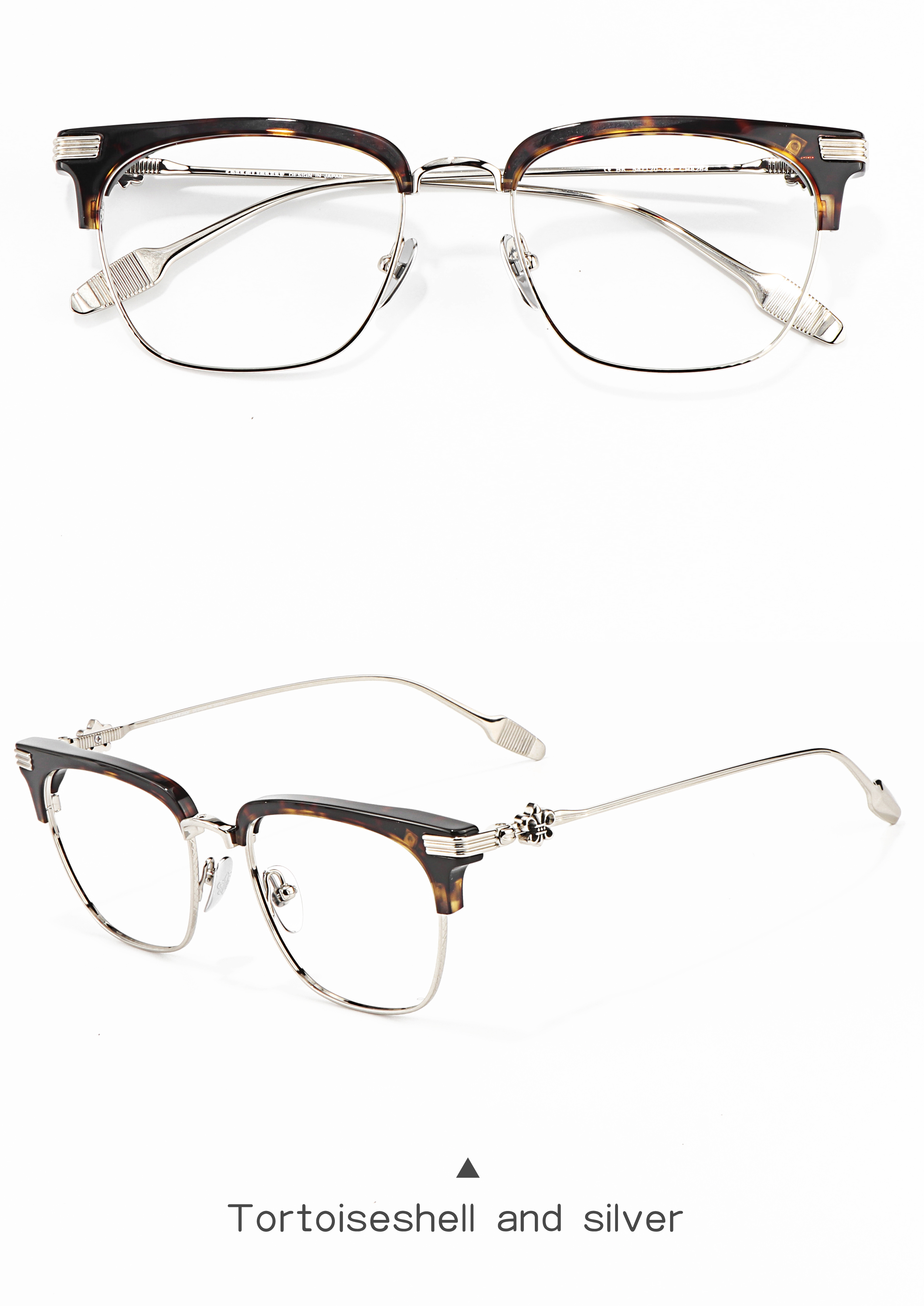 Cool Classic Punk Unisex Black Gold Optical Presbyopia Multifocal Luxury Brand Men's Prescription Eye Glasses Fashion for Women