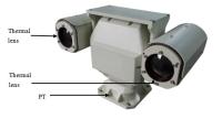 Surveillance montée sur véhicule de Ptz de double de capteur de long terme caméra de formation d'images thermiques