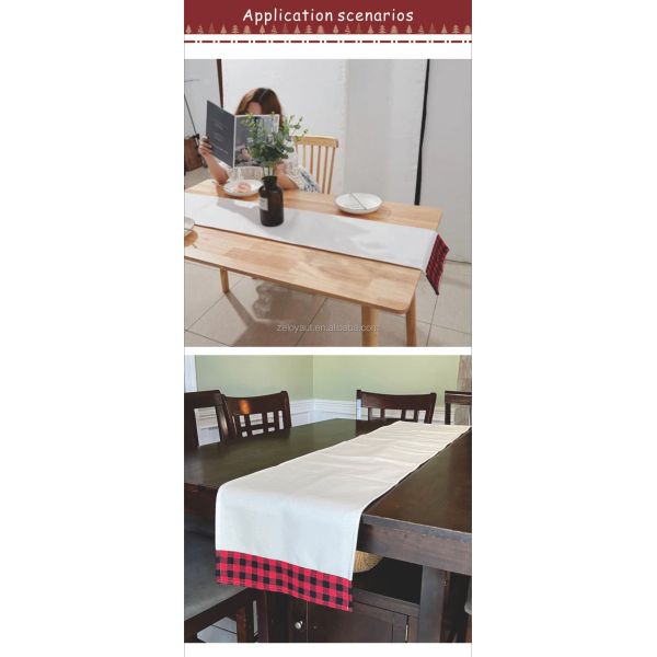 Christmas Trend Sublimation Table Runners Blanks Personalized Custom Logo, 2025 Christmas Fabric Ornaments