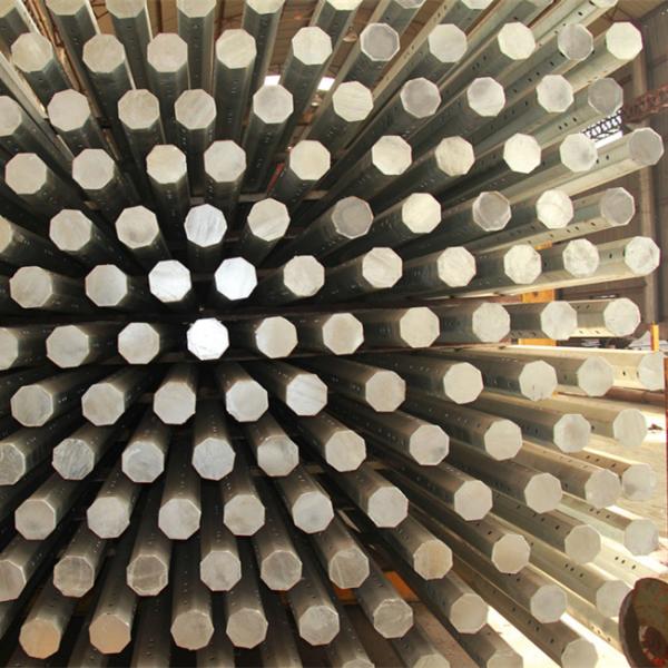 2.75*127*248*10670mm Gr,345 Mpa HDG Steel Power Pole Monopoles With AWS D1.1