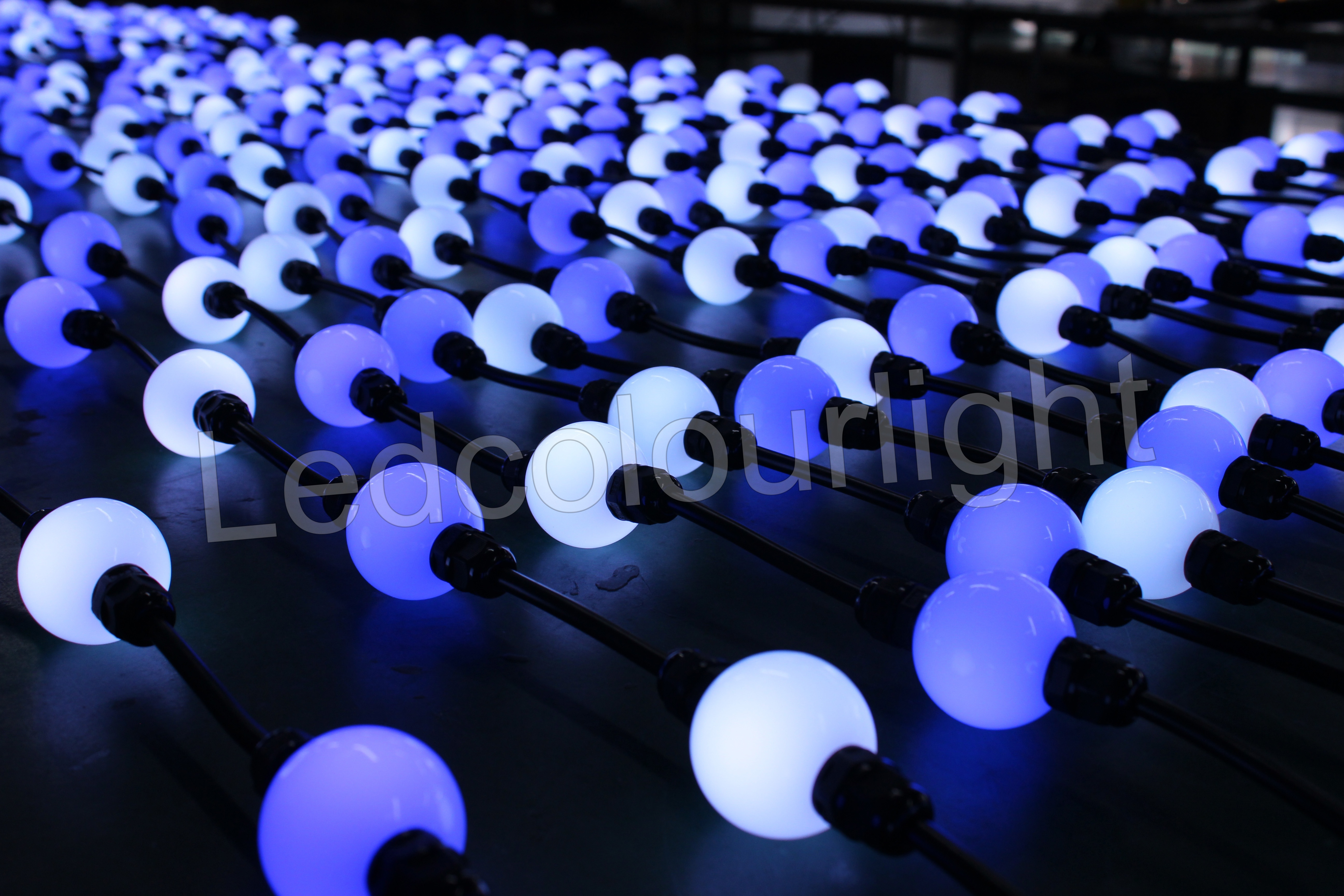 Event Wedding Lighting DMX512 RGB 50mm Milky White Acrylic 3D Ball Light String