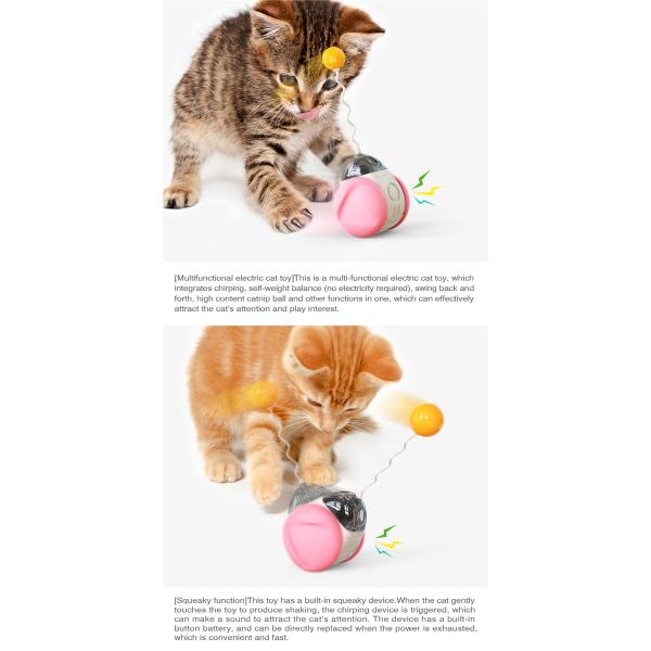 Interactive Catnip Cute Pet Toys Electric Automatic Rotating Tumbler Cat Toy
