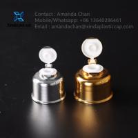 Oro brillante o mate Plata Cosmético Botella tapa de plástico tornillo tapa superior de vuelta para la loción botella de champú