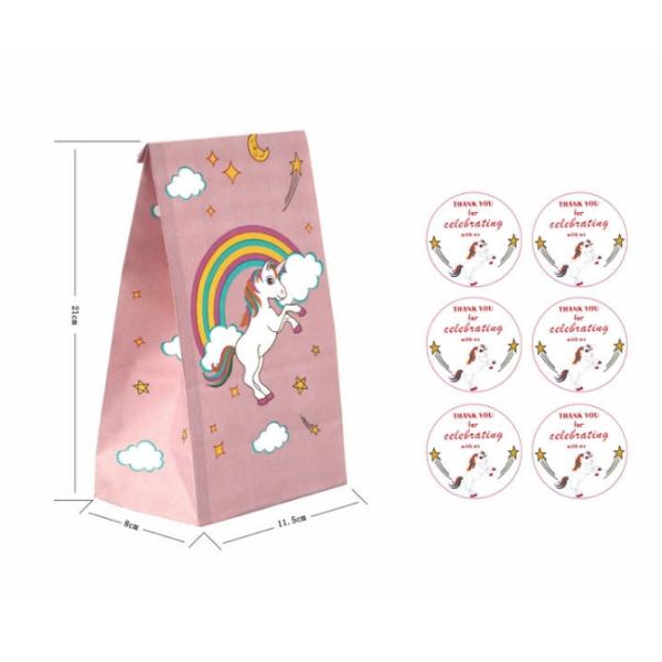 Сумки 9g хлеба Kraft розового бумажного мешка упаковки еды единорога радуги бумажные