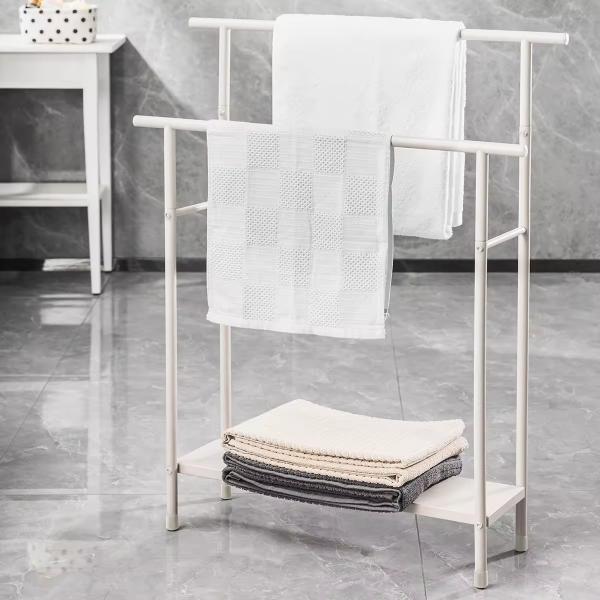 Removable Standing Household Bathroom Metal FOLDABLE Compact freestanding towel holder