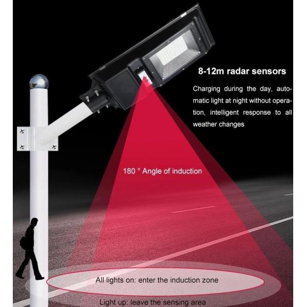 60w 120w 180w Solar Powered LED Street Lights All In One Die Cast Aluminum