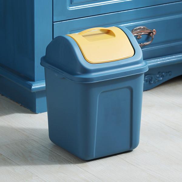 Living Room Bedroom Household Waste Bin Square Dustbin Plastic Kitchen Trash Can Garbage Bin With Lid