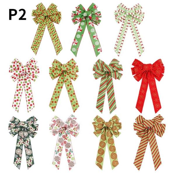 2024 Decoração de Natal Arco Personalizável Big Burlap Ribbon Arcos com borda de fio