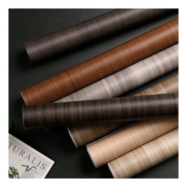 61cm Width Contemporary Design Style Natural Textured PVC Wood Wallpaper Wallcoverings for Furniture or Kitchen