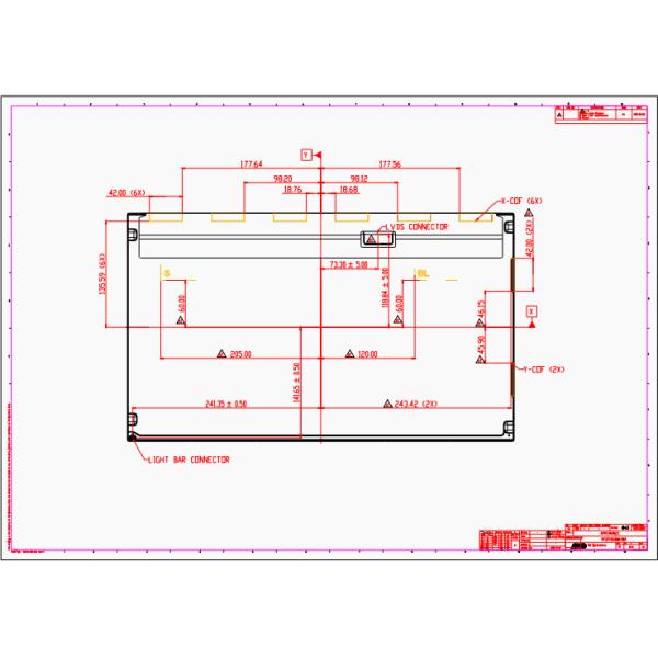 21.5 Inch 250 Nit TFT LCD Panel 1920x1080 Lvds 30 Pins IPS Full HD